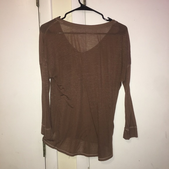 BROWN TOP (SEE THROUGH) HALF SLEEVE - Picture 2 of 2